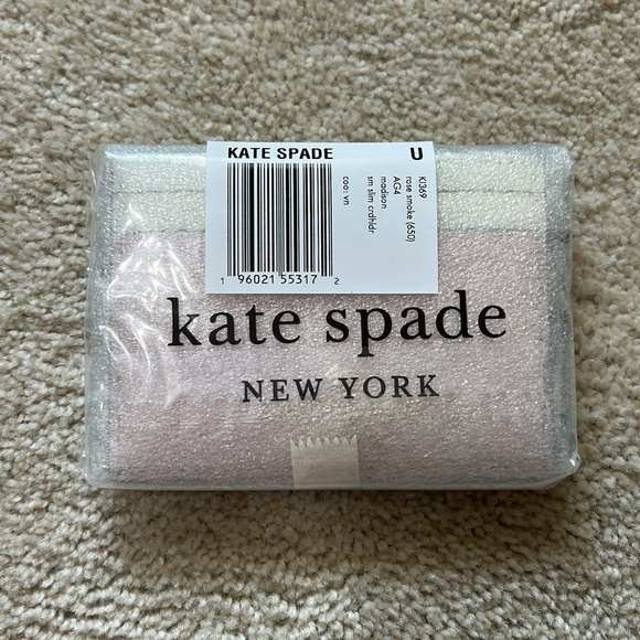 NWT Kate Spade Pink and Cream Card Holder - Picture 5 of 7